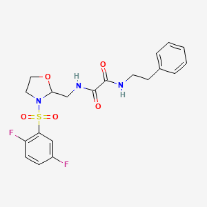 N1-((3-((2,5-difluorophenyl)sulfonyl)oxazolidin-2-yl)methyl)-N2-phenethyloxalamide