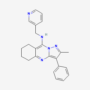 molecular formula C23H23N5 B2389942 2-methyl-3-phenyl-N-(pyridin-3-ylmethyl)-5,6,7,8-tetrahydropyrazolo[5,1-b]quinazolin-9-amine CAS No. 896831-25-7