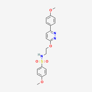 molecular formula C20H21N3O5S B2389948 4-methoxy-N-(2-((6-(4-methoxyphenyl)pyridazin-3-yl)oxy)ethyl)benzenesulfonamide CAS No. 1005303-45-6
