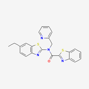 molecular formula C23H18N4OS2 B2389953 N-(6-ethylbenzo[d]thiazol-2-yl)-N-(pyridin-2-ylmethyl)benzo[d]thiazole-2-carboxamide CAS No. 922692-58-8