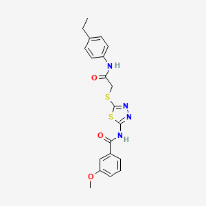 molecular formula C20H20N4O3S2 B2389955 N-(5-((2-((4-ethylphenyl)amino)-2-oxoethyl)thio)-1,3,4-thiadiazol-2-yl)-3-methoxybenzamide CAS No. 868974-66-7
