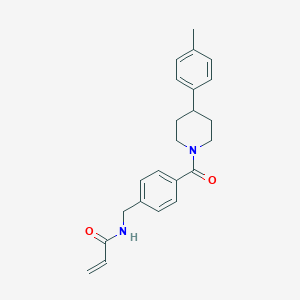 molecular formula C23H26N2O2 B2389960 N-[[4-[4-(4-Methylphenyl)piperidine-1-carbonyl]phenyl]methyl]prop-2-enamide CAS No. 2361862-88-4