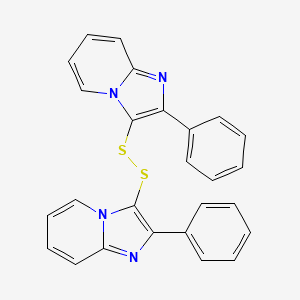 molecular formula C26H18N4S2 B2389970 2-Phenyl-3-[(2-phenylimidazo[1,2-a]pyridin-3-yl)disulfanyl]imidazo[1,2-a]pyridine CAS No. 52095-68-8