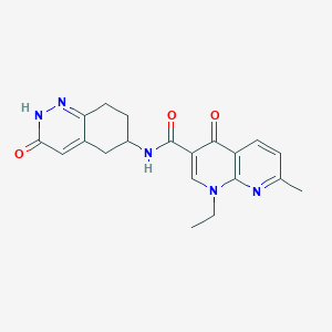 molecular formula C20H21N5O3 B2389971 1-乙基-7-甲基-4-氧代-N-(3-氧代-2,3,5,6,7,8-六氢苯并环辛-6-基)-1,4-二氢-1,8-萘啶-3-甲酰胺 CAS No. 2034276-52-1