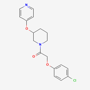 molecular formula C18H19ClN2O3 B2389976 2-(4-氯苯氧基)-1-(3-(吡啶-4-氧基)哌啶-1-基)乙酮 CAS No. 2034618-75-0