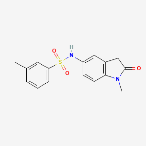 molecular formula C16H16N2O3S B2389977 3-methyl-N-(1-methyl-2-oxoindolin-5-yl)benzenesulfonamide CAS No. 921787-49-7