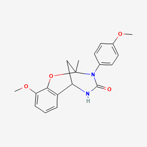 molecular formula C19H20N2O4 B2389980 10-methoxy-3-(4-methoxyphenyl)-2-methyl-5,6-dihydro-2H-2,6-methanobenzo[g][1,3,5]oxadiazocin-4(3H)-one CAS No. 688343-38-6