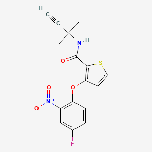 molecular formula C16H13FN2O4S B2389986 N-(1,1-dimethyl-2-propynyl)-3-(4-fluoro-2-nitrophenoxy)-2-thiophenecarboxamide CAS No. 306977-53-7