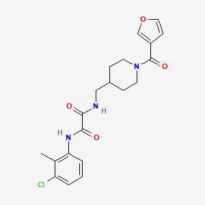 molecular formula C20H22ClN3O4 B2389994 N1-(3-chloro-2-methylphenyl)-N2-((1-(furan-3-carbonyl)piperidin-4-yl)methyl)oxalamide CAS No. 1396850-67-1