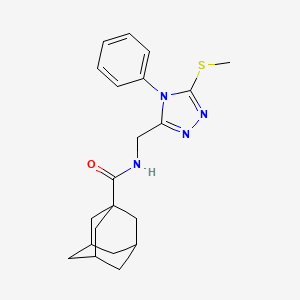 molecular formula C21H26N4OS B2390001 N-[(5-methylsulfanyl-4-phenyl-1,2,4-triazol-3-yl)methyl]adamantane-1-carboxamide CAS No. 476452-04-7