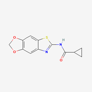 molecular formula C12H10N2O3S B2390004 N-([1,3]二氧杂[4,5-f][1,3]苯并噻唑-6-基)环丙烷甲酰胺 CAS No. 892846-73-0