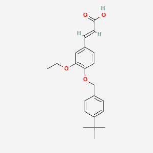 molecular formula C22H26O4 B2390007 3-{4-[(4-叔丁基苯基)甲氧基]-3-乙氧基苯基}丙-2-烯酸 CAS No. 565171-31-5