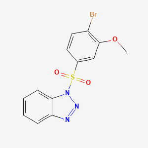 molecular formula C13H10BrN3O3S B2390009 1-(4-溴-3-甲氧基苯基)磺酰基苯并三唑 CAS No. 873680-91-2