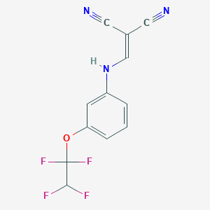 molecular formula C12H7F4N3O B2390013 2-{[3-(1,1,2,2-Tetrafluoroethoxy)anilino]methylene}malononitrile CAS No. 1020252-59-8