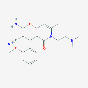 molecular formula C21H24N4O3 B2390019 2-amino-6-(2-(dimethylamino)ethyl)-4-(2-methoxyphenyl)-7-methyl-5-oxo-5,6-dihydro-4H-pyrano[3,2-c]pyridine-3-carbonitrile CAS No. 758701-02-9