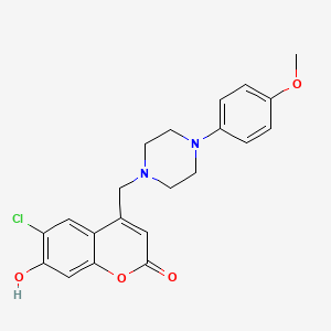 molecular formula C21H21ClN2O4 B2390022 6-Chloro-7-hydroxy-4-[[4-(4-methoxyphenyl)piperazin-1-yl]methyl]chromen-2-one CAS No. 849459-02-5