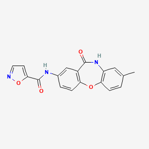 molecular formula C18H13N3O4 B2390024 N-(8-甲基-11-氧代-10,11-二氢二苯并[b,f][1,4]恶氮杂卓-2-基)异恶唑-5-甲酰胺 CAS No. 1211713-36-8