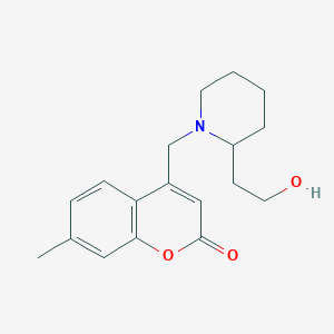 molecular formula C18H23NO3 B2390031 4-((2-(2-hydroxyethyl)piperidin-1-yl)methyl)-7-methyl-2H-chromen-2-one CAS No. 847272-87-1
