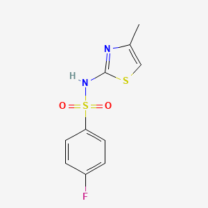 molecular formula C10H9FN2O2S2 B2390035 4-fluoro-N-(4-methyl-1,3-thiazol-2-yl)benzenesulfonamide CAS No. 541530-28-3