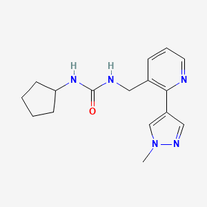 molecular formula C16H21N5O B2390039 1-cyclopentyl-3-((2-(1-methyl-1H-pyrazol-4-yl)pyridin-3-yl)methyl)urea CAS No. 2034300-64-4
