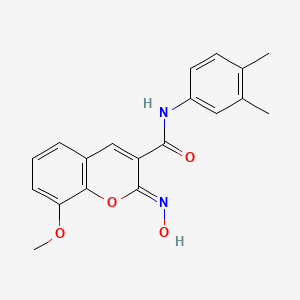 (2Z)-N-(3,4-Dimethylphenyl)-2-hydroxyimino-8-methoxychromene-3-carboxamide