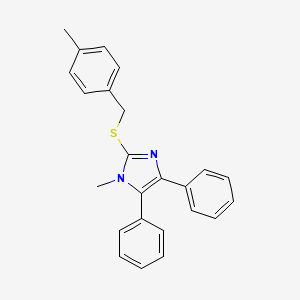 molecular formula C24H22N2S B2390043 1-methyl-2-[(4-methylbenzyl)sulfanyl]-4,5-diphenyl-1H-imidazole CAS No. 339277-98-4