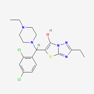 molecular formula C19H23Cl2N5OS B2390046 5-((2,4-二氯苯基)(4-乙基哌嗪-1-基)甲基)-2-乙基噻唑并[3,2-b][1,2,4]三唑-6-醇 CAS No. 886911-30-4