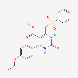 molecular formula C21H22N2O6S B2390048 Methyl 4-(4-ethoxyphenyl)-2-oxo-6-[(phenylsulfonyl)methyl]-1,2,3,4-tetrahydropyrimidine-5-carboxylate CAS No. 900012-99-9