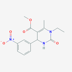 molecular formula C15H17N3O5 B2390061 1-乙基-6-甲基-4-(3-硝基苯基)-2-氧代-1,2,3,4-四氢嘧啶-5-甲酸甲酯 CAS No. 306737-19-9