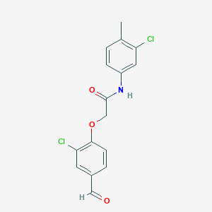 molecular formula C16H13Cl2NO3 B2390103 2-(2-chloro-4-formylphenoxy)-N-(3-chloro-4-methylphenyl)acetamide CAS No. 694468-76-3