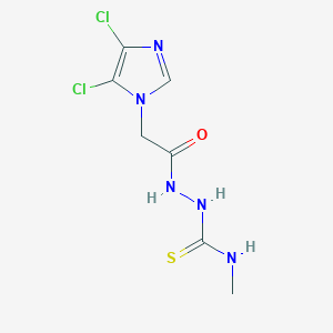 molecular formula C7H9Cl2N5OS B2390108 1-[[2-(4,5-Dichloroimidazol-1-yl)acetyl]amino]-3-methylthiourea CAS No. 650615-65-9