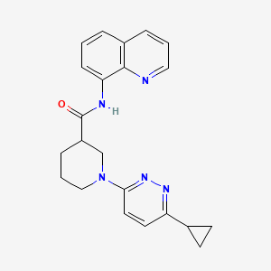 molecular formula C22H23N5O B2390111 1-(6-环丙基哒嗪-3-基)-N-(喹啉-8-基)哌啶-3-甲酰胺 CAS No. 2191215-46-8