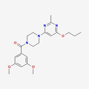 molecular formula C21H28N4O4 B2390114 (3,5-Dimethoxyphenyl)(4-(2-methyl-6-propoxypyrimidin-4-yl)piperazin-1-yl)methanone CAS No. 946324-00-1