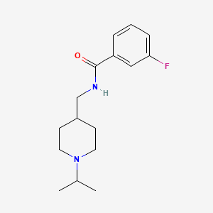 molecular formula C16H23FN2O B2390115 3-fluoro-N-((1-isopropylpiperidin-4-yl)methyl)benzamide CAS No. 946270-78-6