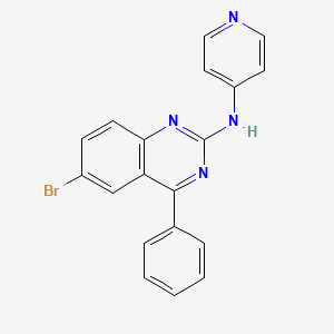 molecular formula C19H13BrN4 B2390117 6-bromo-4-phenyl-N-(pyridin-4-yl)quinazolin-2-amine CAS No. 610279-41-9