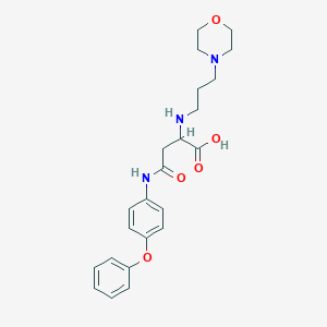 molecular formula C23H29N3O5 B2390120 2-((3-吗啉基丙基)氨基)-4-氧代-4-((4-苯氧基苯基)氨基)丁酸 CAS No. 1097866-45-9