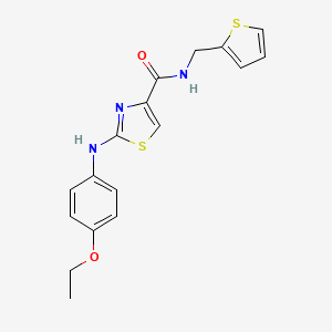molecular formula C17H17N3O2S2 B2390122 2-((4-ethoxyphenyl)amino)-N-(thiophen-2-ylmethyl)thiazole-4-carboxamide CAS No. 955913-08-3