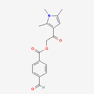 molecular formula C17H17NO4 B2390123 [2-氧代-2-(1,2,5-三甲基吡咯-3-基)乙基] 4-甲酰基苯甲酸酯 CAS No. 865277-90-3