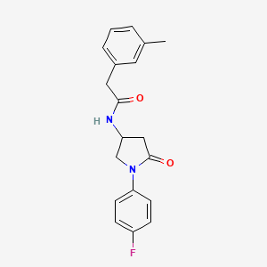 N-(1-(4-fluorophenyl)-5-oxopyrrolidin-3-yl)-2-(m-tolyl)acetamide