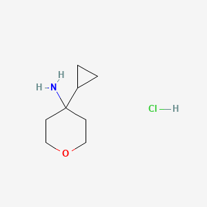 molecular formula C8H16ClNO B2390128 4-Cyclopropyloxan-4-amine hydrochloride CAS No. 1797074-36-2