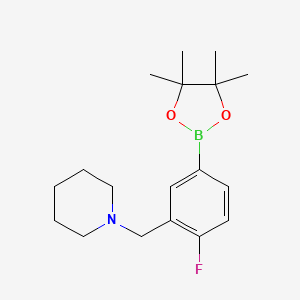 molecular formula C18H27BFNO2 B2390130 4-Fluoro-3-piperidinomethylphenylboronic acid pinacol ester CAS No. 2377611-14-6