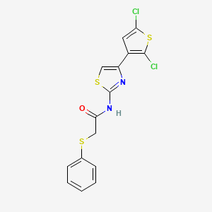 N-(4-(2,5-dichlorothiophen-3-yl)thiazol-2-yl)-2-(phenylthio)acetamide