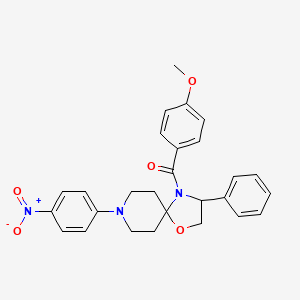 B2390143 (4-Methoxyphenyl)[8-(4-nitrophenyl)-3-phenyl-1-oxa-4,8-diazaspiro[4.5]dec-4-yl]methanone CAS No. 338963-16-9