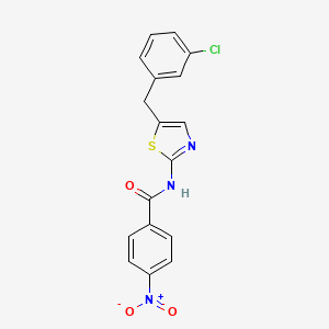 molecular formula C17H12ClN3O3S B2390144 N-[5-(3-chlorobenzyl)-1,3-thiazol-2-yl]-4-nitrobenzamide CAS No. 301175-59-7