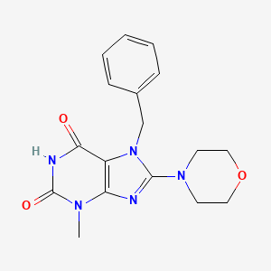 molecular formula C17H19N5O3 B2390145 7-苄基-3-甲基-8-吗啉-4-基-3,7-二氢-嘌呤-2,6-二酮 CAS No. 106306-86-9