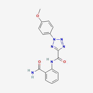 molecular formula C16H14N6O3 B2390156 N-(2-氨基羰基苯基)-2-(4-甲氧基苯基)-2H-四唑-5-甲酰胺 CAS No. 1396784-31-8