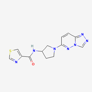 molecular formula C13H13N7OS B2390160 N-(1-([1,2,4]triazolo[4,3-b]pyridazin-6-yl)pyrrolidin-3-yl)thiazole-4-carboxamide CAS No. 2034469-37-7