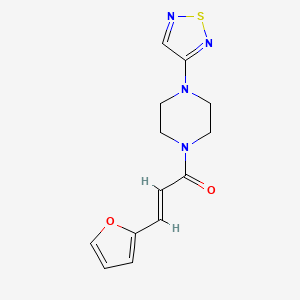 molecular formula C13H14N4O2S B2390166 (2E)-3-(furan-2-yl)-1-[4-(1,2,5-thiadiazol-3-yl)piperazin-1-yl]prop-2-en-1-one CAS No. 2097939-50-7