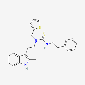 molecular formula C25H27N3S2 B2390167 1-(2-(2-methyl-1H-indol-3-yl)ethyl)-3-phenethyl-1-(thiophen-2-ylmethyl)thiourea CAS No. 686751-39-3