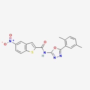 molecular formula C19H14N4O4S B2390183 N-[5-(2,5-dimethylphenyl)-1,3,4-oxadiazol-2-yl]-5-nitro-1-benzothiophene-2-carboxamide CAS No. 891120-58-4